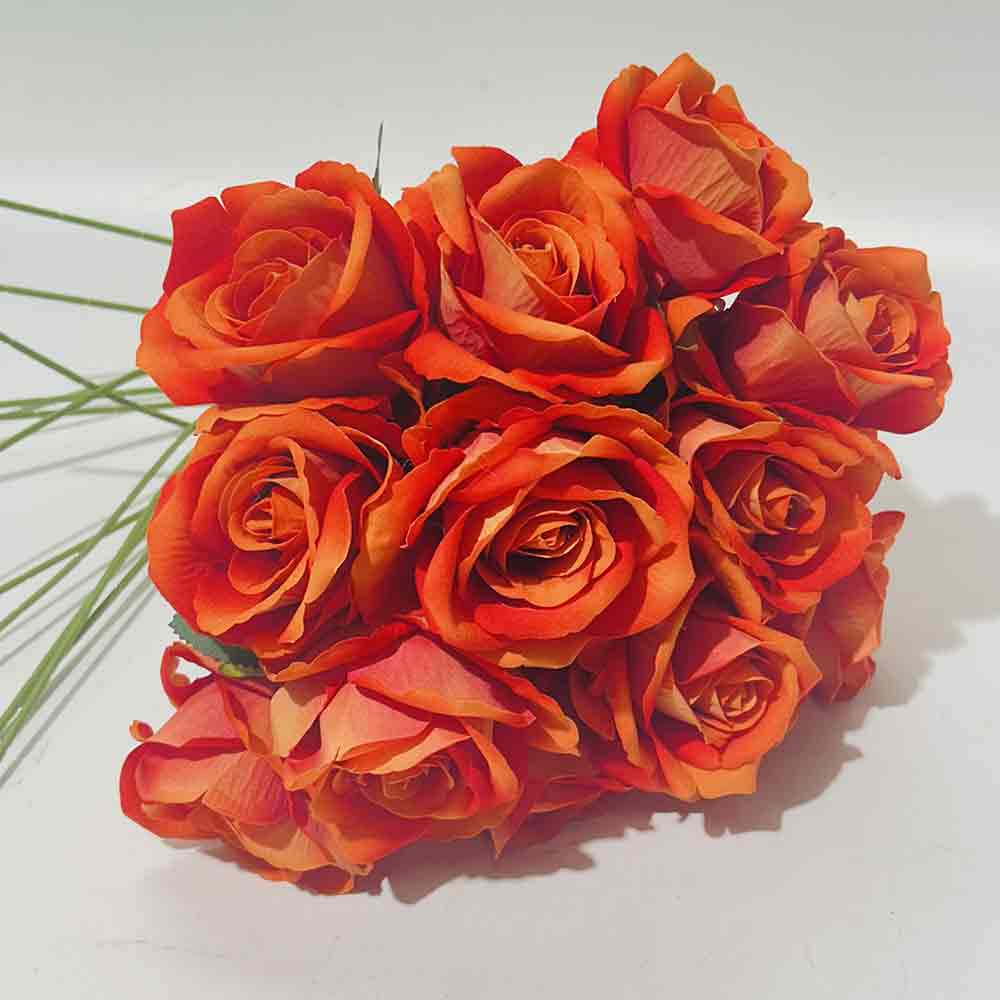 FLOWER - ROSES, Bouquet - Bright Orange (Dozen)